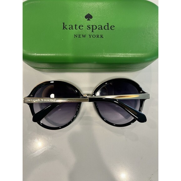 Kate Spade Oversized Round Sunglasses Black And Silver main image 5